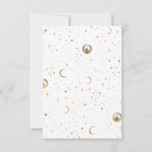 Gouden folie sterren hemelse bruiloft RSVP Kaartje (Achterkant)