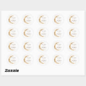 Gouden folie sterren mystieke hemelse bruiloft ronde sticker (Vel)