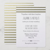 Gouden folie strepen bruiloft kaart (Voorkant / Achterkant)