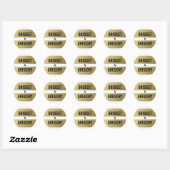 Gouden folie strepen bruiloft ronde sticker (Vel)