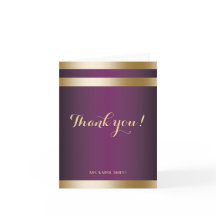 Gouden Folie Strepen Elegant Paarse Trouw Dank Je