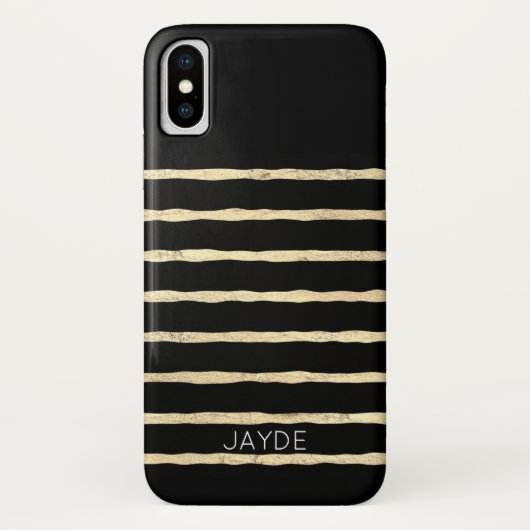 Gouden Folie Strepen Gepersonaliseerde Mobiele Tel Case-Mate iPhone Case (Achterkant)