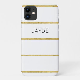 Gouden folie strepen gepersonaliseerde mobiele tel Case-Mate iPhone case