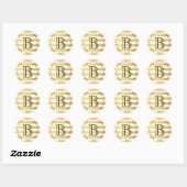 Gouden folie Strepen Monogram Retouradres Label (Vel)
