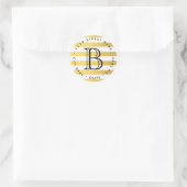 Gouden folie Strepen Monogram Retouradres Label (Tas)