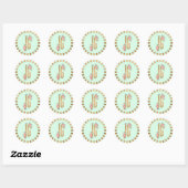 Gouden folie Strepen Zoet Zestien Mint Groen ID756 Ronde Sticker (Vel)
