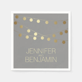 gouden folie string lichten bruiloft servet