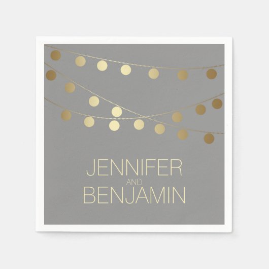 gouden folie string lichten bruiloft servet (Voorkant)