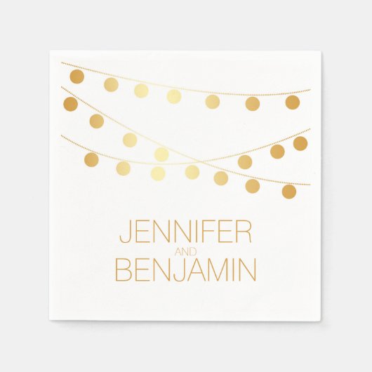 gouden folie string lichten bruiloft servet (Voorkant)