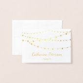Gouden folie string lichten plaats kaart | escortk (Voorkant met envelop)