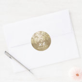gouden folie string lichten rustieke bruiloft ronde sticker (Envelop)