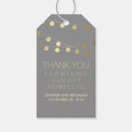 Gouden folie String Lights Elegante bruiloft Cadeaulabel