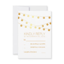 Gouden Folie String Lights Moderne Bruiloft RSVP K