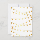 Gouden Folie String Lights Moderne Bruiloft RSVP K Kaartje (Achterkant)