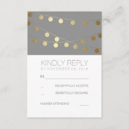 Gouden Folie String Lights Moderne Bruiloft RSVP K Kaartje