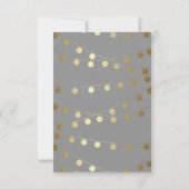 Gouden Folie String Lights Moderne Bruiloft RSVP K Kaartje (Achterkant)