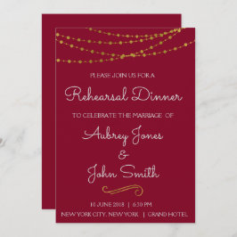 Gouden folie String Lights & Script Repetitie dine Kaart