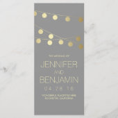 Gouden folie String Lights Trouwprogramma's Programmakaart (Voorkant)