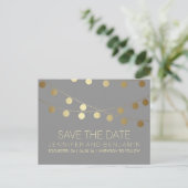 Gouden folie String van Lights Save the Date Aankondigingskaart (Staand voorkant)