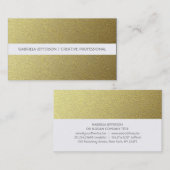 Gouden Folie Stripes Modern en Elegant Visitekaartje (Voorkant / Achterkant)