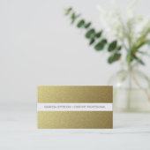 Gouden Folie Stripes Modern en Elegant Visitekaartje (Staand voorkant)