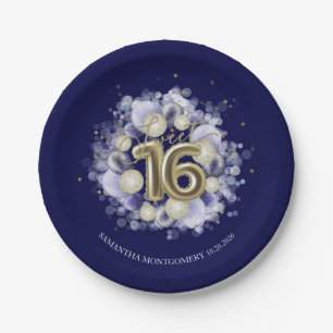 Gouden Folie Sweet 16 Verjaardagsballonnen Konings Papieren Bordje