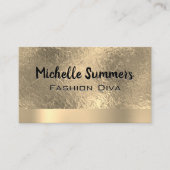 Gouden Folie Textuur Metallic Achtergrond Visitekaartje (Voorkant)