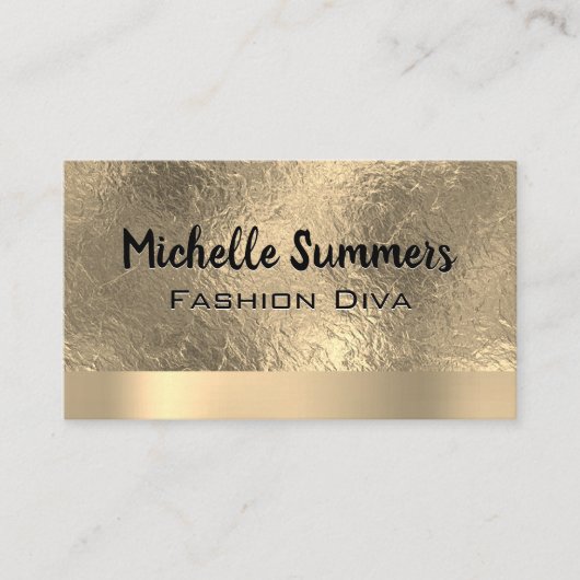 Gouden Folie Textuur Metallic Achtergrond Visitekaartje (Voorkant)