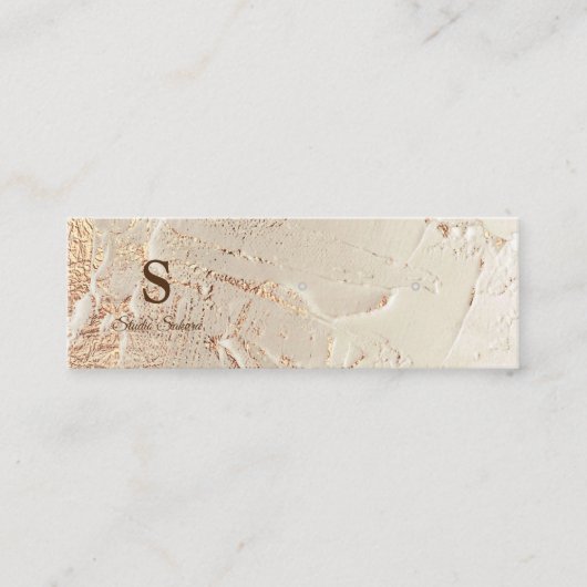 Gouden folie textuur mini oorbel kaart mini visitekaartje (Voorkant)