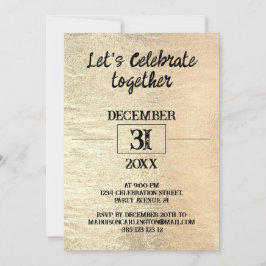 Gouden folie textuur Nieuwjaarsfeest Kaart