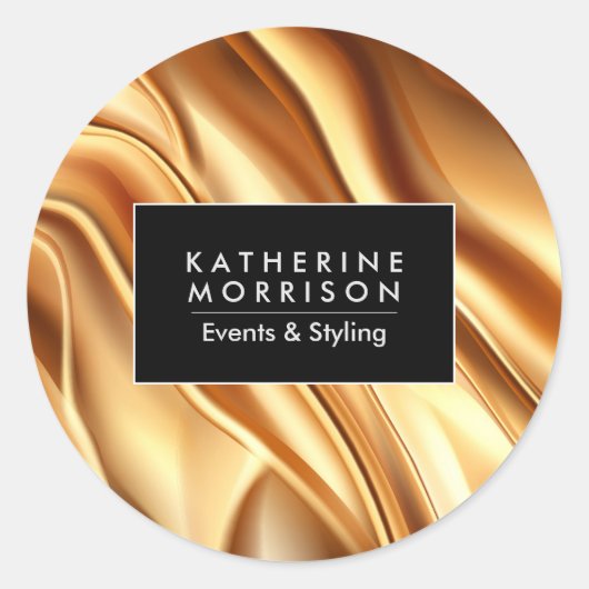 Gouden Folie textuur Ronde Sticker (Voorkant)