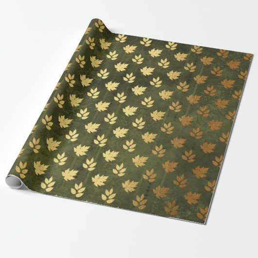 Gouden Folie Thanksgiving Cadeaupapier (Uitgerold)