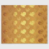 Gouden Folie Thanksgiving Cadeaupapier (Vlak)