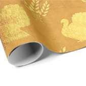 Gouden Folie Thanksgiving Cadeaupapier (Rol Hoek)