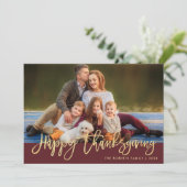 gouden folie Thanksgiving Feestdagenkaart (Staand voorkant)