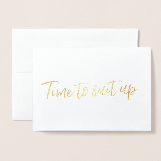 Gouden Folie Tijd voor Best Man Request Folie Kaarten (Voorkant met envelop)