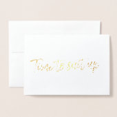 Gouden Folie Tijd voor Best Man Request Kaarten (Voorkant met envelop)