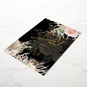 Gouden Folie Tropisch Pampas Gras Trouw Datumkaart Folie Uitnodiging (Gedraaid)