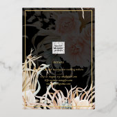 Gouden Folie Tropisch Pampas Gras Trouw Datumkaart Folie Uitnodiging (Achterkant)