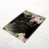 Gouden Folie Tropisch Pampas Gras Trouw Datumkaart Folie Uitnodiging (Gedraaid)