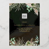 Gouden Folie Tropisch Pampasgras Huwelijk Bewaar D Folie Uitnodiging (Achterkant)