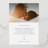 Gouden Folie Twee foto bruiloft Dank u kaart (Achterkant)