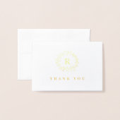 Gouden Folie Twig & Berry Krans Trouwen Dank u Folie Kaarten (Voorkant met envelop)