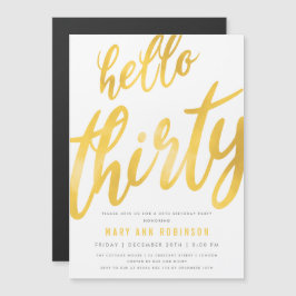 Gouden folie Type 30e verjaardag Party uitnodiging Magnetische Uitnodiging
