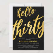 Gouden folie type 30e verjaardagsfeest kaart (Voorkant)