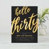 Gouden folie type 30e verjaardagsfeest kaart (Staand voorkant)