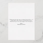 Gouden folie typografische foto bruiloft dank u ka folie uitnodiging (Achterkant)