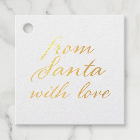 Gouden folie van Santa met Liefde Bedankjes Labels (Voorkant)