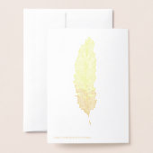 Gouden Folie Veer Dank u kaart (Met envelop)