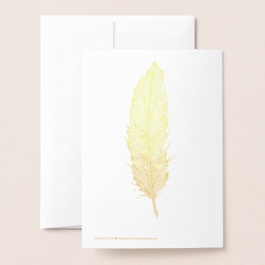 Gouden Folie Veer Dank u kaart (Met envelop)